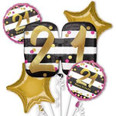 Pink & Gold Milestone 21st Birthday Balloon Bouquet