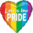 Rainbow Love is Love Pride Heart Balloon