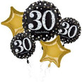 Gold Sparkling Celebration 30th Birthday Foil Balloon Bouquet