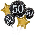 Gold Sparkling Celebration 50th Birthday Foil Balloon Bouquet