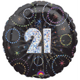 A Time To Party 21st Birthday  Holographic Balloon Bouquet