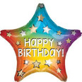 19" Happy Birthday Rainow Star Balloon