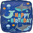 Happy Birthday Sharks Balloon