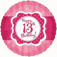 8" Perfect Pink "13" Happy Birthday Foil Balloon