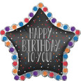 Happy Birthday To You Satin Infused Star SuperShape