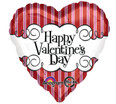28" Happy Valentines Day Candy Striped Jumbo Balloon