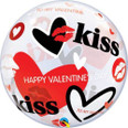 22" Valentine's Kisses and Hearts Bubble Balloon
