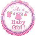 18" Shower / New Baby Girl With Love Balloon
