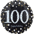 8" Sparkling 100th Birthday Holographic