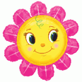 29" Smiley Pink Flower SuperShape