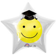 32" Smiley Grad Star Shape Clear Balloon
