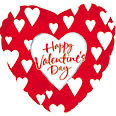 Happy Valentine's Day Simply White Hearts