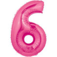40" Megaloon Number 6 Pink