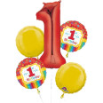 Rainbow 1st Birthday Balloon Bouquet
