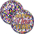 Happy New Year Disco Ball Drop Orbz 15" Foil Balloon