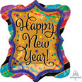 27" Jumbo Happy New Years Ruffle Frame Balloon