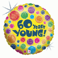 18" Holographic 60 Years Young Balloon