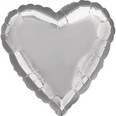 Metallic Silver Foil Heart Balloon