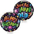 18" Double Sided You're How Old? Foil Balloon