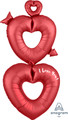 63" Satin Open Hearts Giant Multi-Balloon Foil Balloon