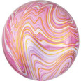 16" Pink Marblez Orbz Foil Balloon