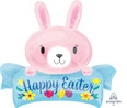 32" Pink Easter Bunny SuperShape Foil Balloon