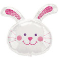 23″ Happy Easter – Easter Bunny Head Shape – Mylar Foil Balloon