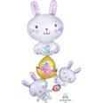 61" Easter Bunny Stacker Multi-Balloon