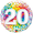 18" 20 Rainbow Confetti Foil Balloon