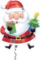 37" Santa Claus with Present and Tree Balloon