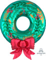 30" Satin Christmas Wreath Balloon with Bow