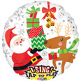 29" Santa and Reindeer Singing Balloon