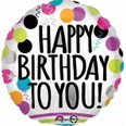 18" Happy Birthday To You Polka Dots