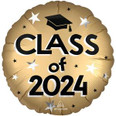 18" Satin Infused Class of 2024 Graduation Balloon