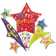 37" Birthday Stars Connext SuperShape Balloon