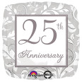 18" 25th Anniversary Silver Elegant Scroll