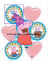 Peppa Pig Birthday Balloon Bouquet