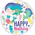 18" Sealife Birthday with Mermaid and Seahorses