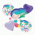 Colorful Mermaid Birthday Balloon Bouquet