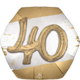 Golden Age 40th Birthday Gold Satin Balloon Bouquet