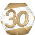 Golden Age 30th Gold Satin Birthday Balloon Bouquet