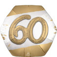 Golden Age 60th Gold Satin Birthday Balloon Bouquet