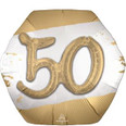 Golden Age 50th Gold Satin Birthday Balloon Bouquet