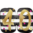25" Jumbo Pink & Gold Milestone 40 Foil Balloon