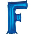 32" Letter "F" Blue Balloon