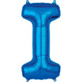32" Letter "I" Blue Balloon