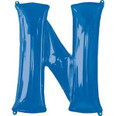 32" Letter "N" Blue Balloon