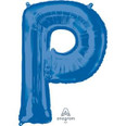 32" Letter "P" Blue Balloon