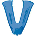 32" Letter "V" Blue Balloon