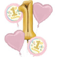 1st Birthday Girl  Pink and Gold Bouquet